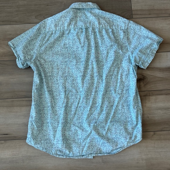 Denim & Flower Men's Blue Patterned Short Sleeve Button Down Shirt Slimfit M. - Picture 2 of 5